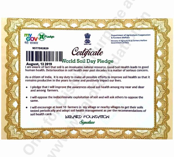 WORLD SOIL DAY PLEDGE CERTIFICATE